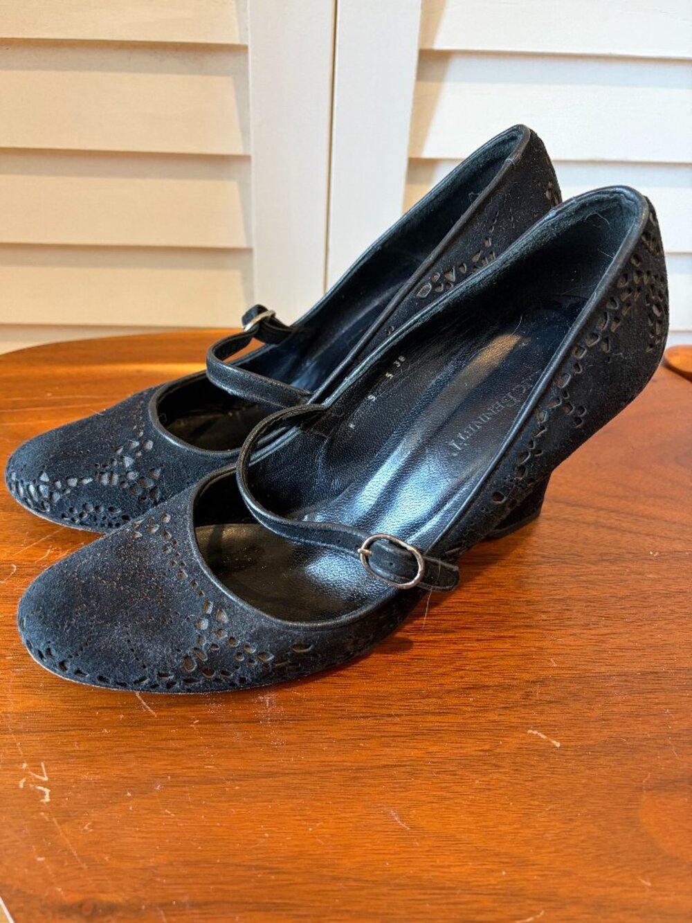 L.K. Bennett Black Suede Wedges